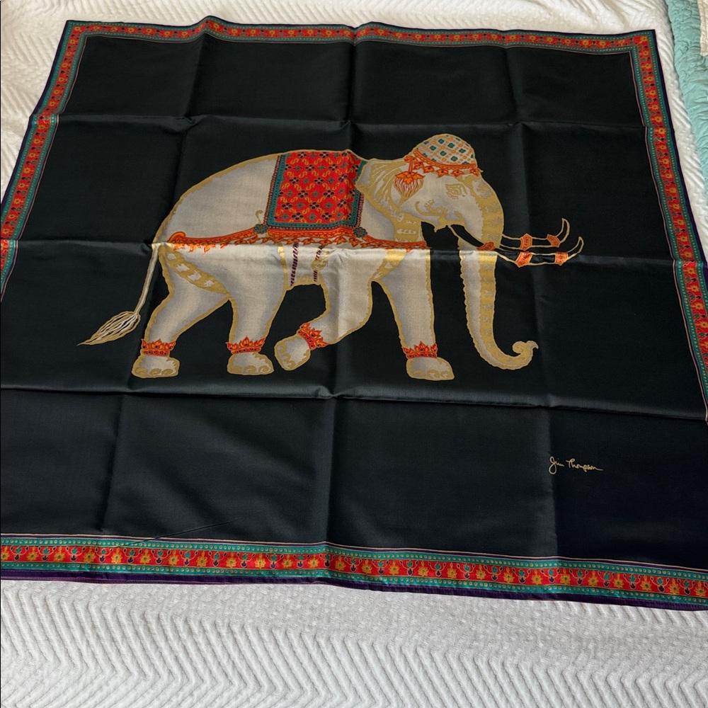 Elegant Black Elephant Tapestry or large pillow